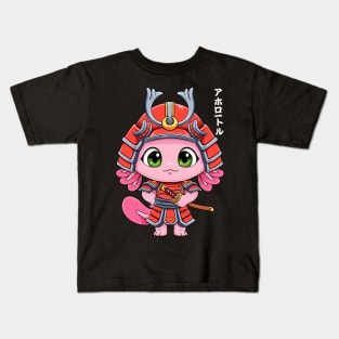 Japanese Axolotl Samurai Kids T-Shirt